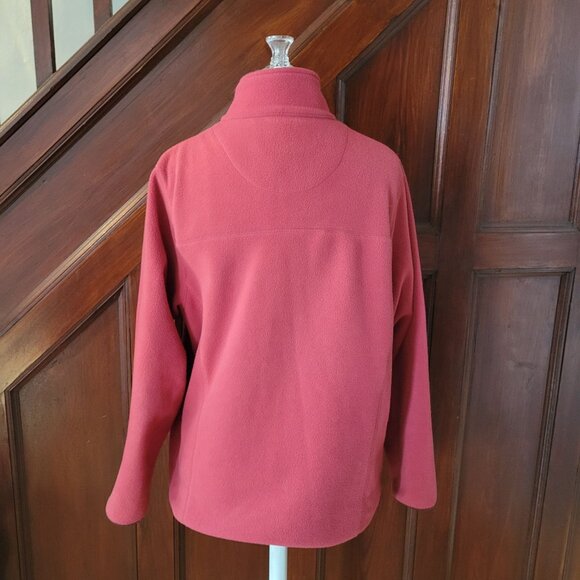 Cabelas Womens Fleece Jacket Full Zip Long Sleeve Maroon Size M - Picture 2 of 5